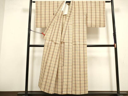 平和屋着物∴夏物　阿波しじら織　浴衣　格子　綿　逸品　DABI8706cd