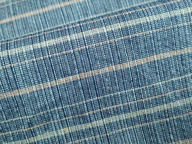 平和屋着物∴夏物　阿波しじら織　浴衣　横段文　綿　逸品　DABI8707cd