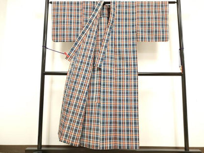 平和屋着物∴夏物　阿波しじら織　浴衣　麻　逸品　DABI8710cd