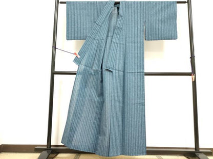 平和屋着物∴夏物　阿波しじら織　浴衣　変わり縞　綿　逸品　DABI8714cd