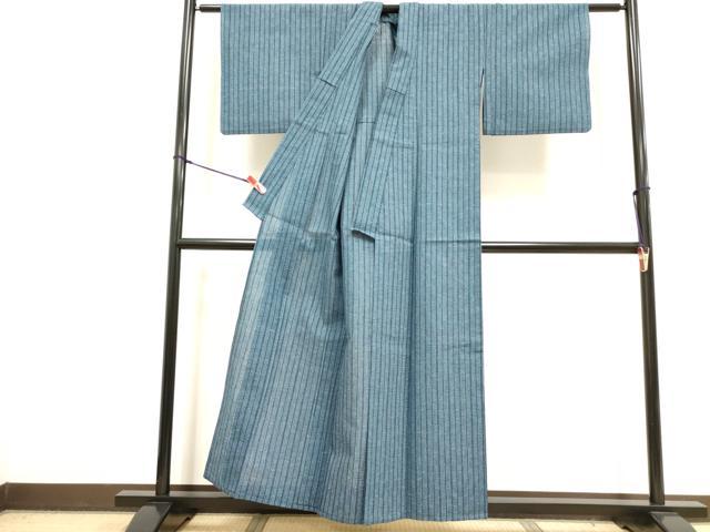 平和屋着物∴夏物　阿波しじら織　浴衣　変わり縞　綿　逸品　DABI8714cd