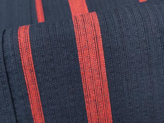 平和屋着物∴夏物　阿波しじら織　浴衣　間道　綿　逸品　未使用　DABI8715cd