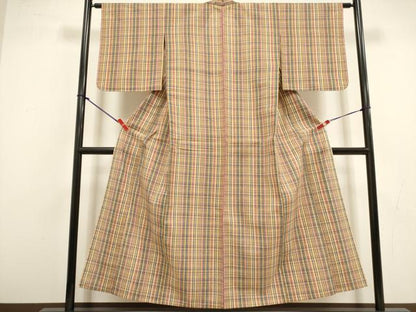 平和屋着物∴夏物　阿波しじら織　浴衣　格子　綿　逸品　DABI8720cd