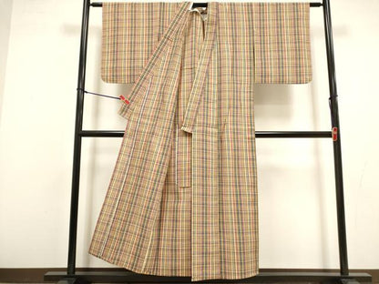 平和屋着物∴夏物　阿波しじら織　浴衣　格子　綿　逸品　DABI8720cd