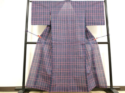 平和屋着物∴夏物　阿波しじら織　浴衣　間道　綿　逸品　DABI8725cd