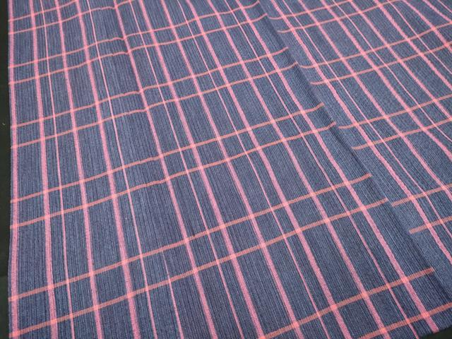 平和屋着物∴夏物　阿波しじら織　浴衣　間道　綿　逸品　DABI8725cd
