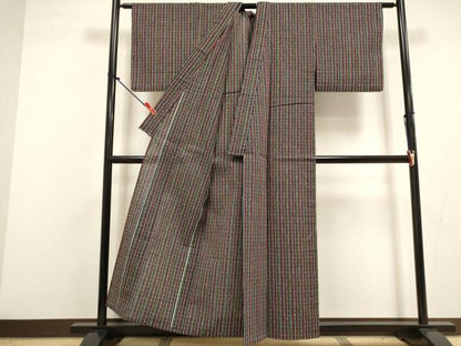 平和屋着物∴夏物　阿波しじら織　浴衣　間道　綿　逸品　DABI8726cd