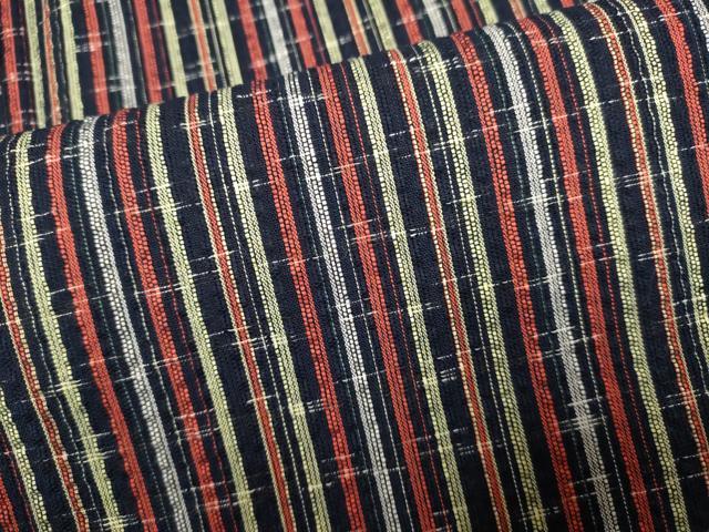 平和屋着物∴夏物　阿波しじら織　浴衣　間道　綿　逸品　DABI8726cd
