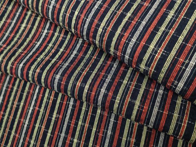 平和屋着物∴夏物　阿波しじら織　浴衣　間道　綿　逸品　DABI8726cd
