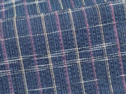 平和屋着物∴夏物　阿波しじら織　浴衣　間道　綿　逸品　DABI8729cd