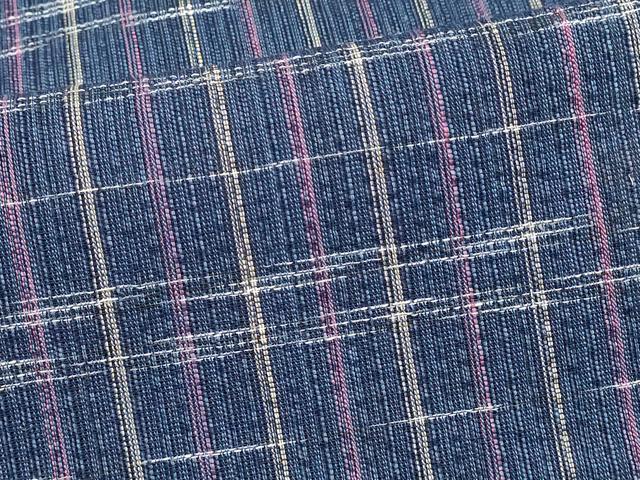 平和屋着物∴夏物　阿波しじら織　浴衣　間道　綿　逸品　DABI8729cd