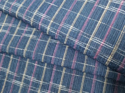 平和屋着物∴夏物　阿波しじら織　浴衣　間道　綿　逸品　DABI8729cd