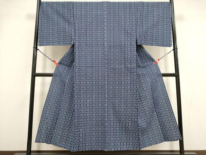 平和屋着物∴夏物　男性　浴衣　注染　手縫い　亀甲繋ぎ　綿　逸品　未使用　DABI8731cd