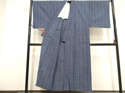 平和屋着物∴夏物　男性　浴衣　注染　手縫い　亀甲繋ぎ　綿　逸品　未使用　DABI8731cd