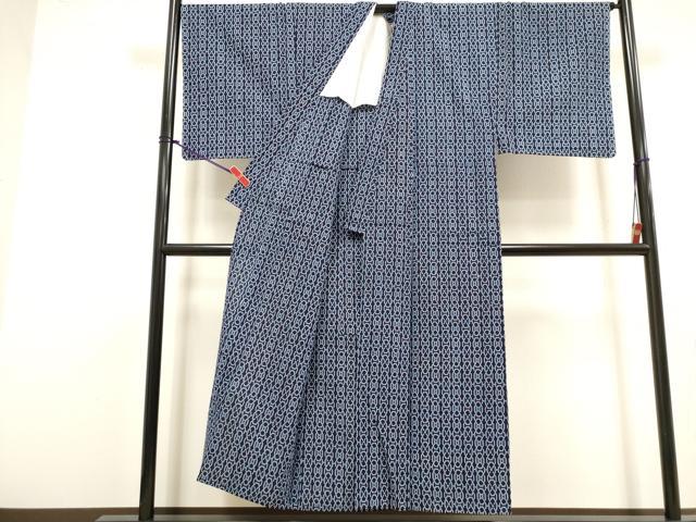 平和屋着物∴夏物　男性　浴衣　注染　手縫い　亀甲繋ぎ　綿　逸品　未使用　DABI8731cd