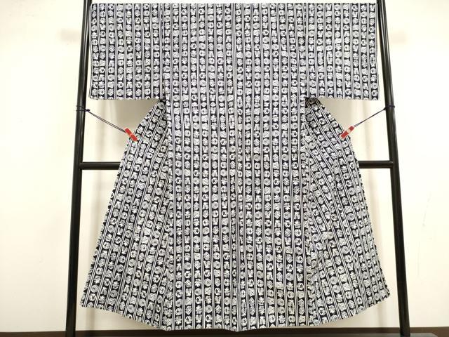平和屋着物∴夏物　男性　浴衣　注染　纏尽くし　間道　綿　逸品　DABI8735cd