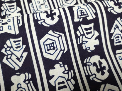 平和屋着物∴夏物　男性　浴衣　注染　纏尽くし　間道　綿　逸品　DABI8735cd