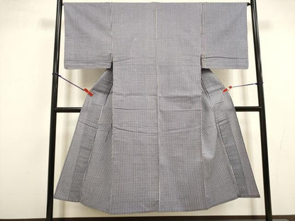 平和屋着物∴夏物　男性　浴衣　注染　縞　綿　逸品　DABI8737cd