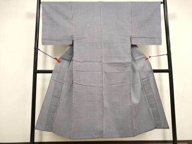 平和屋着物∴夏物　男性　浴衣　注染　縞　綿　逸品　DABI8737cd