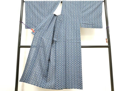 平和屋着物∴夏物　男性　浴衣　注染　手縫い　丸間道　綿　逸品　DABI8738cd