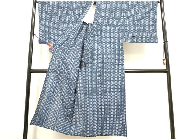 平和屋着物∴夏物　男性　浴衣　注染　手縫い　丸間道　綿　逸品　DABI8738cd
