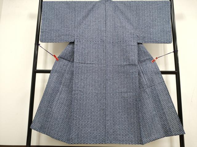 平和屋着物∴夏物　男性　注染　菱繋ぎ　浴衣　綿　逸品　DABI8740cd