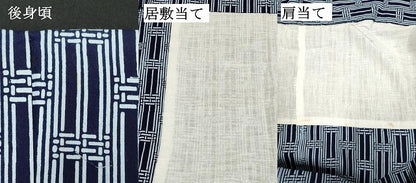 平和屋着物∴夏物　男性　浴衣　注染　手縫い　籠目文　綿　逸品　DABI8744cd