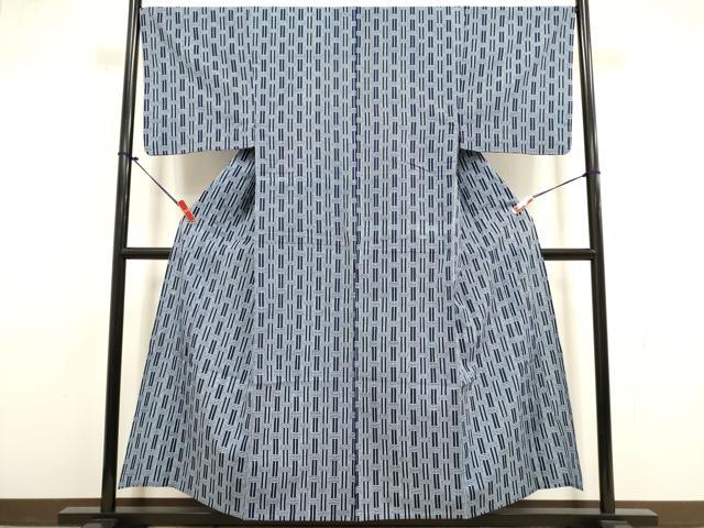 平和屋着物∴夏物　男性　浴衣　注染　手縫い　籠目文　綿　逸品　DABI8744cd