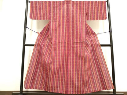 平和屋着物∴夏物　阿波しじら織　浴衣　格子　綿　逸品　未使用　DABI8751cd