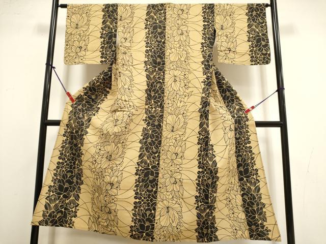 平和屋着物∴夏物　浴衣　手縫い　花間道　逸品　DABI8753cd