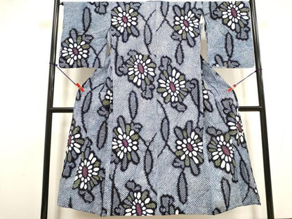 平和屋着物∴夏物　浴衣　有松鳴海絞り　舞花文　綿　逸品　DABI8788cd