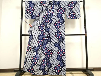 平和屋着物∴夏物　浴衣　有松鳴海絞り　向日葵　ひまわり　綿　逸品　DABI8789cd