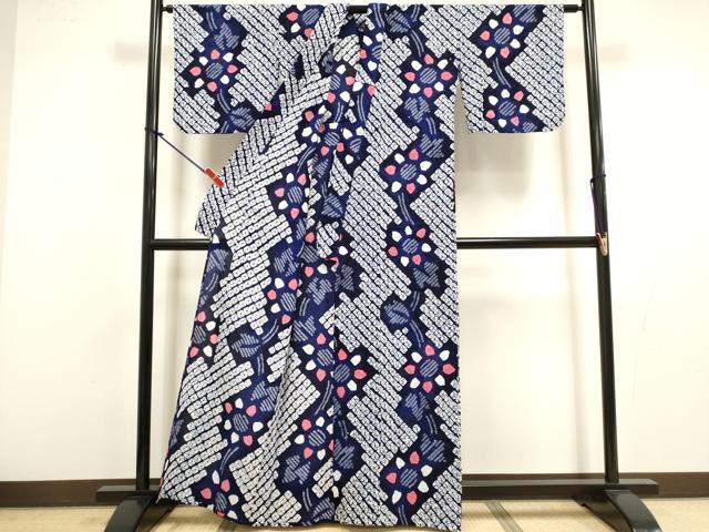 平和屋着物∴夏物　浴衣　有松鳴海絞り　向日葵　ひまわり　綿　逸品　DABI8789cd