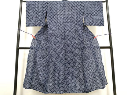 平和屋着物∴夏物　浴衣　有松鳴海絞り　菱文　綿　逸品　DABI8793cd