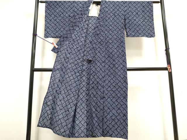 平和屋着物∴夏物　浴衣　有松鳴海絞り　菱文　綿　逸品　DABI8793cd