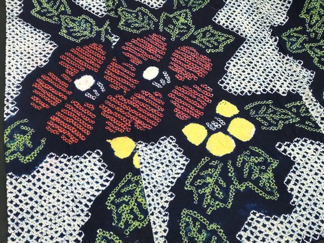 平和屋着物∴夏物　浴衣　有松鳴海絞り　草花文　綿　逸品　DABI8798cd