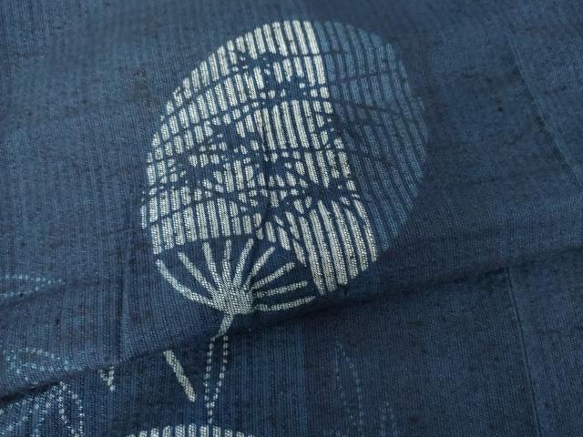 平和屋着物∴夏物　阿波しじら織　浴衣　間道　団扇　綿　逸品　DABI8806cd
