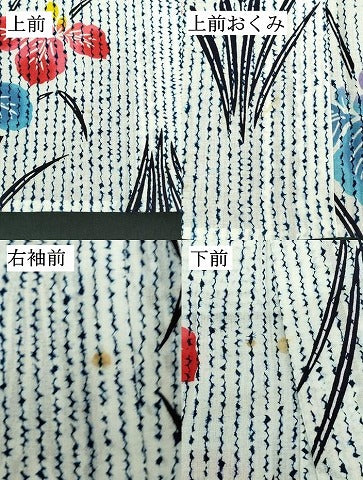 平和屋着物∴夏物　浴衣　注染　草花文　杜若　カキツバタ　綿　逸品　DABI8809cd