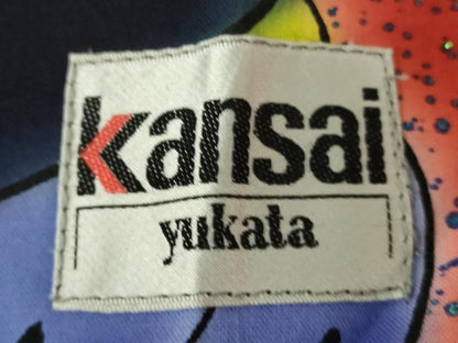 平和屋着物∴夏物　世界的ファッションデザイナー　山本寛斎　kansaiブランド　浴衣　注染　草花文　百合　逸品　DABI8829cd