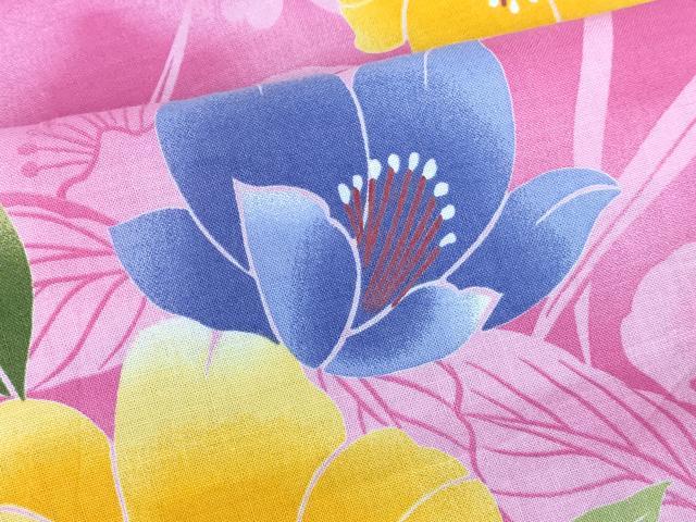 平和屋着物∴夏物　浴衣　草花文　綿　逸品　DABI8833cd