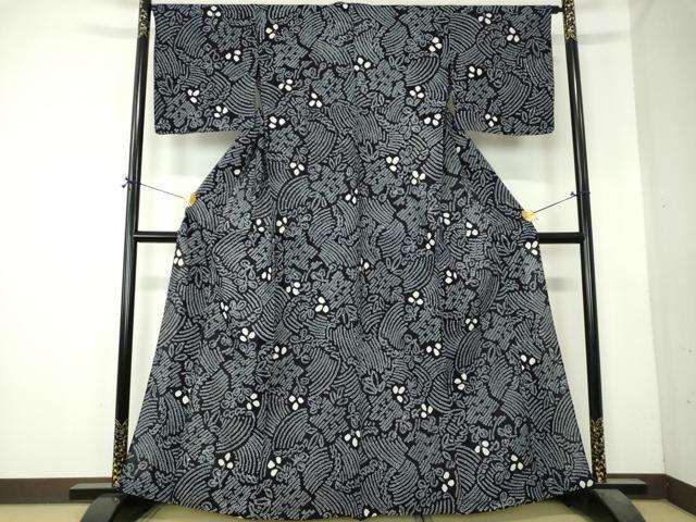 平和屋着物∴夏物　浴衣　有松鳴海絞り　舞花文　綿　逸品　DABI8835cd