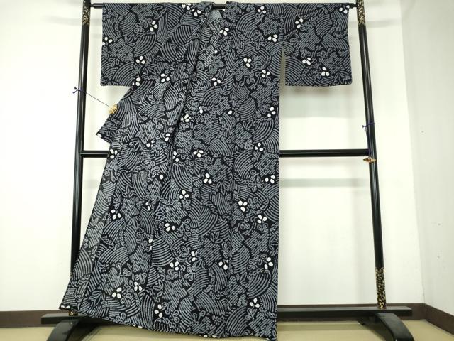 平和屋着物∴夏物　浴衣　有松鳴海絞り　舞花文　綿　逸品　DABI8835cd