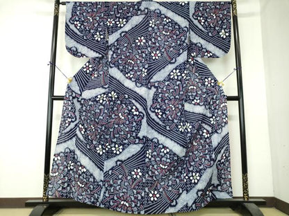 平和屋着物∴夏物　浴衣　有松鳴海絞り　乱菊　綿　逸品　DABI8838cd