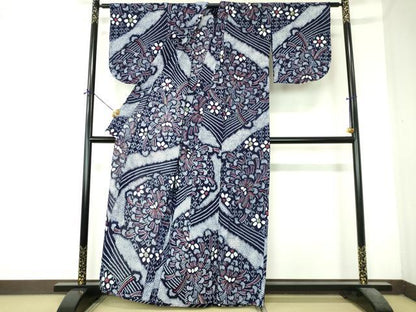平和屋着物∴夏物　浴衣　有松鳴海絞り　乱菊　綿　逸品　DABI8838cd