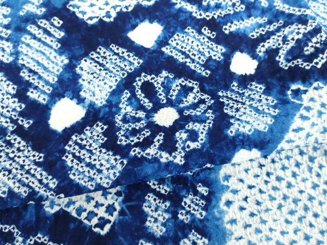 平和屋着物∴夏物　浴衣　有松鳴海絞り　草花文　綿　逸品　未使用　DABI8842cd