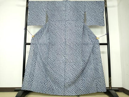 平和屋着物∴夏物　浴衣　有松鳴海絞り　蜘蛛絞り　綿　逸品　DABI8845cd