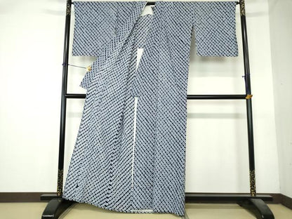 平和屋着物∴夏物　浴衣　有松鳴海絞り　蜘蛛絞り　綿　逸品　DABI8845cd