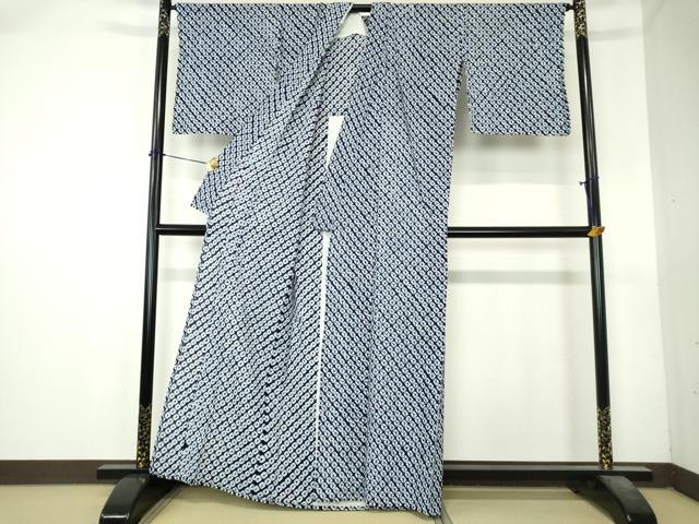 平和屋着物∴夏物　浴衣　有松鳴海絞り　蜘蛛絞り　綿　逸品　DABI8845cd