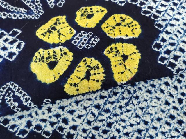平和屋着物∴夏物　浴衣　有松鳴海絞り　枝花文　綿　逸品　DABI8846cd