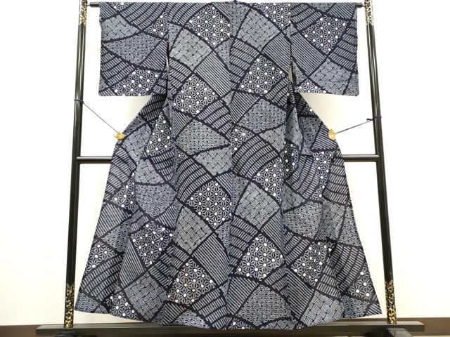 平和屋着物∴夏物　浴衣　有松鳴海絞り　切嵌吉祥文　綿　逸品　DABI8861cd